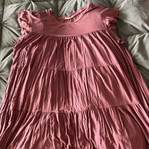 Cap sleeve rose pink dress